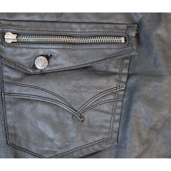 SYN Jeans Mens 44x32 Straight Leg Dark Black Denim Button Pockets 312-322 19F - Picture 3 of 13